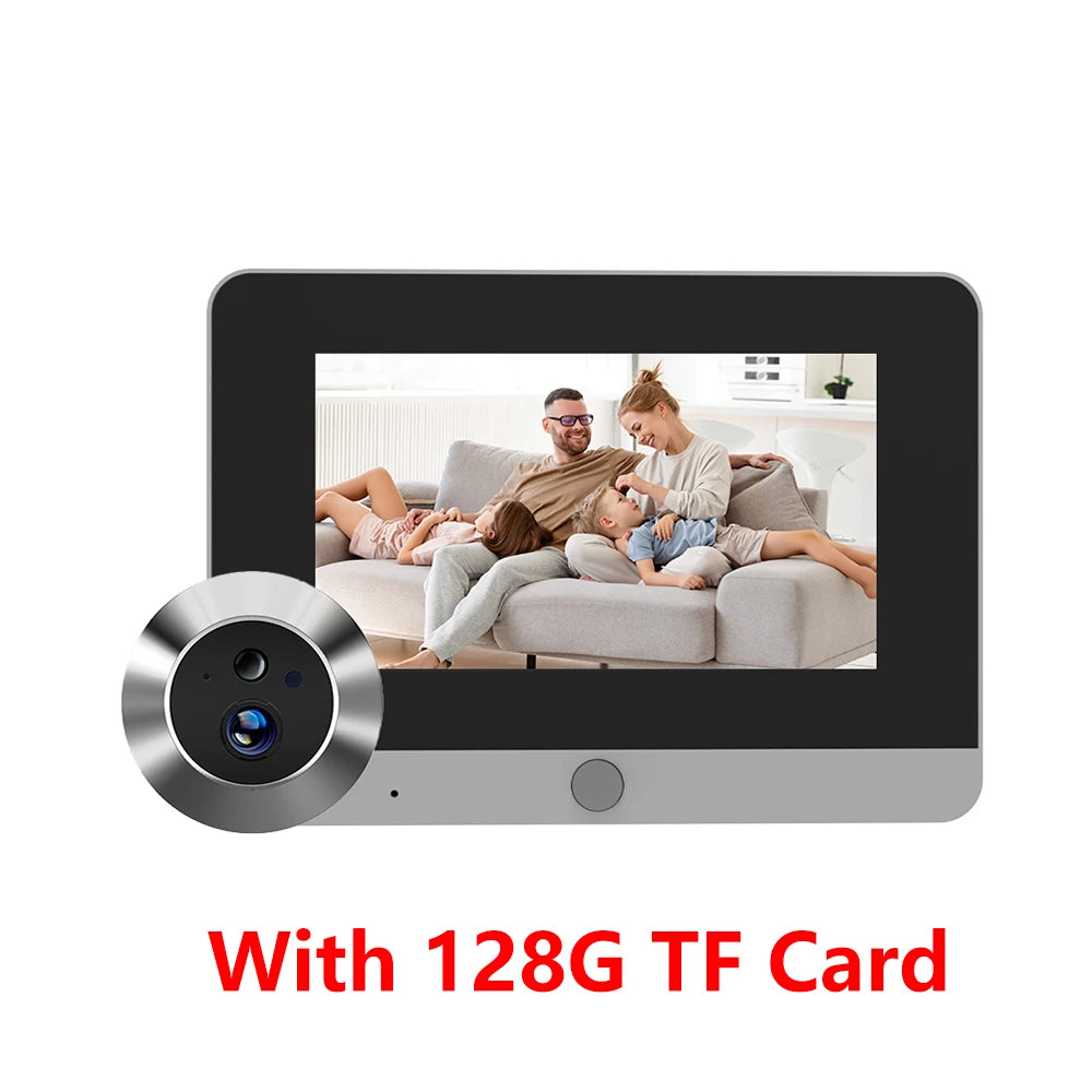 Tuya Smart 2MP 5Inch Screen Mini Digital Peephole Eye Viewer WiFi IR PIR Motion Door Camera 10000mAh battery work 3-4 Months