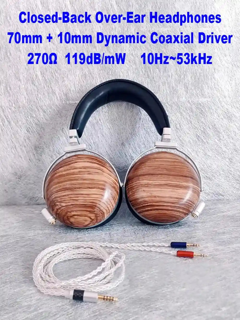 Closed Back Headphones 80mm Coaxial Driver Studio Monitor Tidesmit