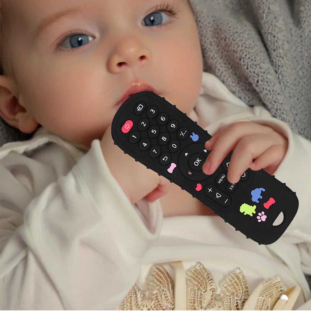 Soft Silicone Teether in Remote Control Shape Ideal Soft Teething Toy for Babies Perfect Children's Holiday Gift