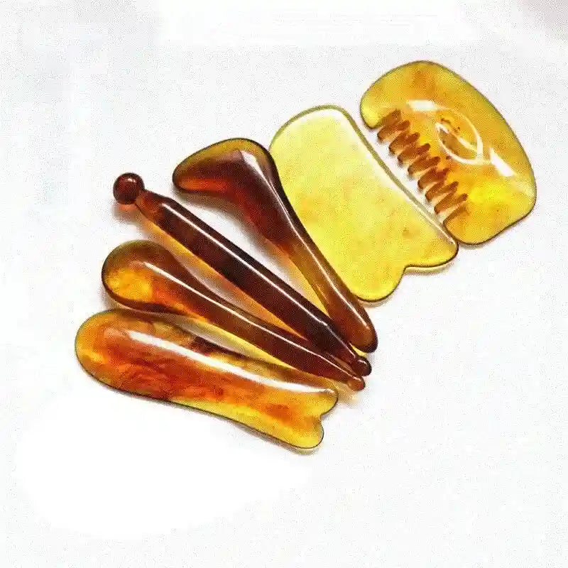 Gua Sha Scraping Tool Set 6-in-1 Face Body Massage Kit - Amber Eye Massage Instrument Tidesmit