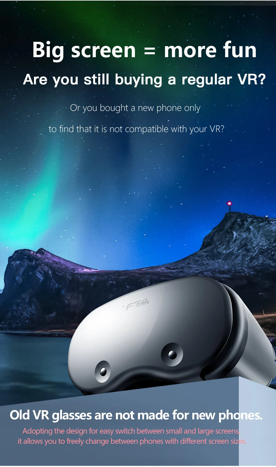 VR Headset for Smartphones - Immersive 3D Mobile VR Glasses Tidesmit
