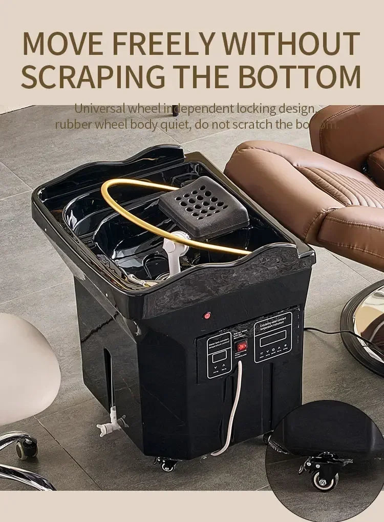 Portable Head Spa Bed With Water Tank | Professional Mobile Shampoo Basin Massage Chairs Tidesmit