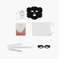 Hottoerak flexible black silicone LED face mask kit for red light therapy with controller, manual, and accessories.