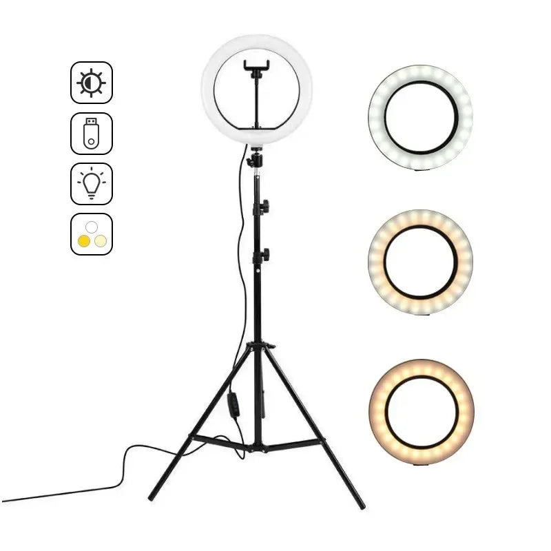 10 Inch Ring Light with Tripod Stand - Adjustable RGB Studio Lighting Tidesmit