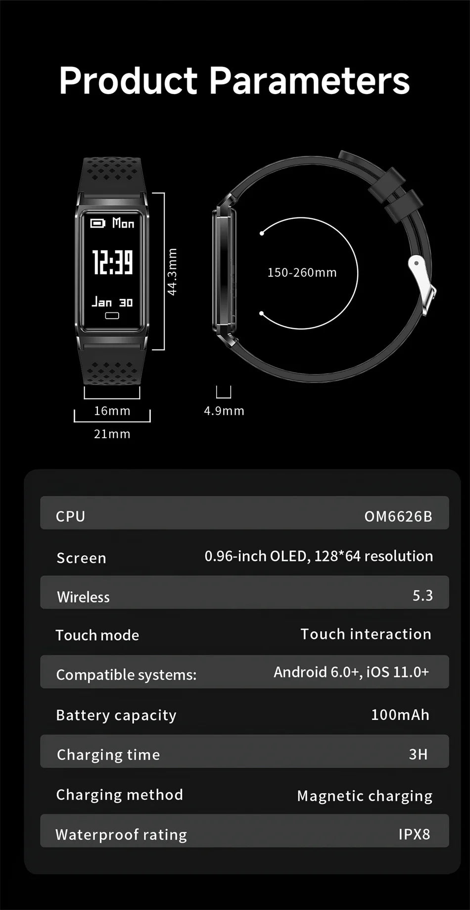 New Call Reminder Smart Watch Men Women Sports Fitness Tracker Smart Bracelet IPX8 Waterproof Heart Rate Sleep Monitor Pedometer