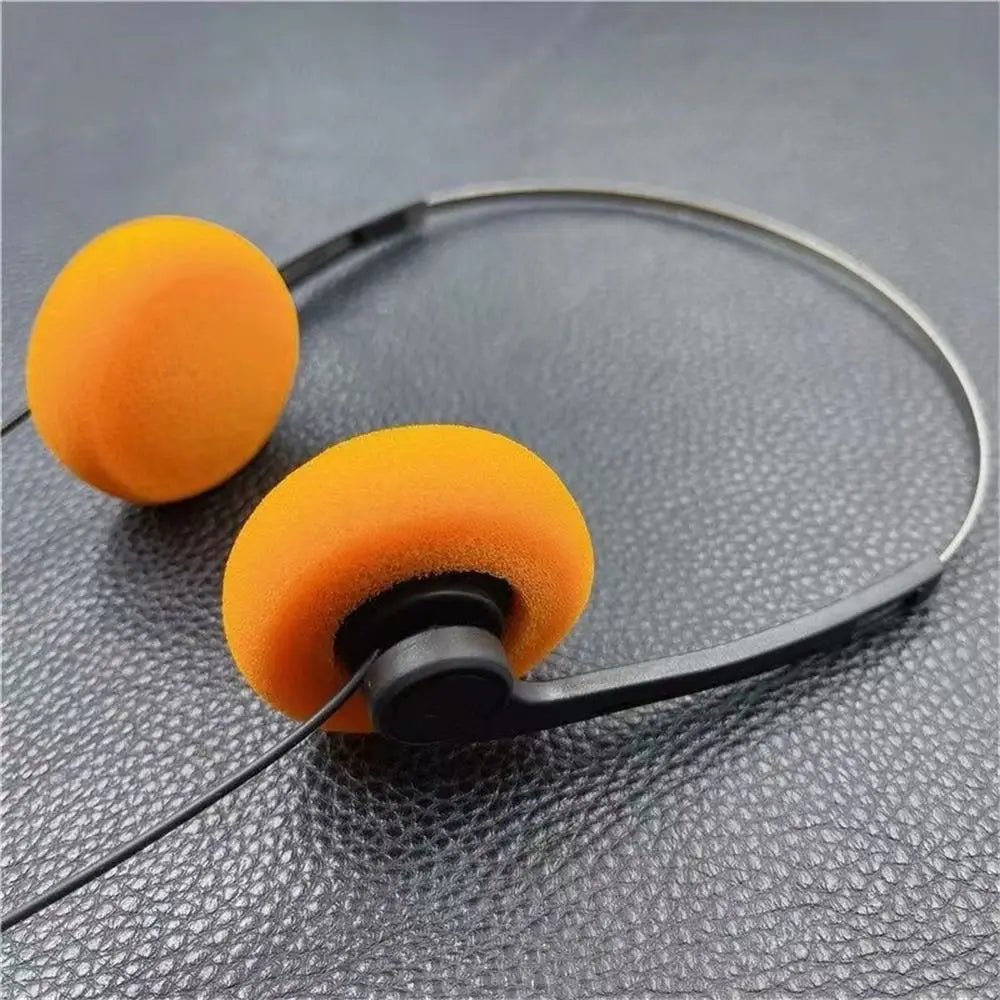 Retro Over-Ear Wired Headphones with 3.5mm Jack - Vintage Black & Orange Tidesmit