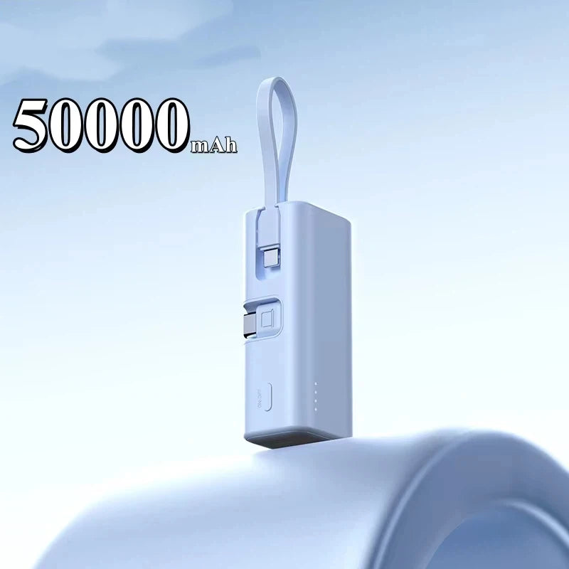 Tidesmit 50000mAh Portable Charger with Integrated Cables & USB-C Blue 50000mAh Tidesmit