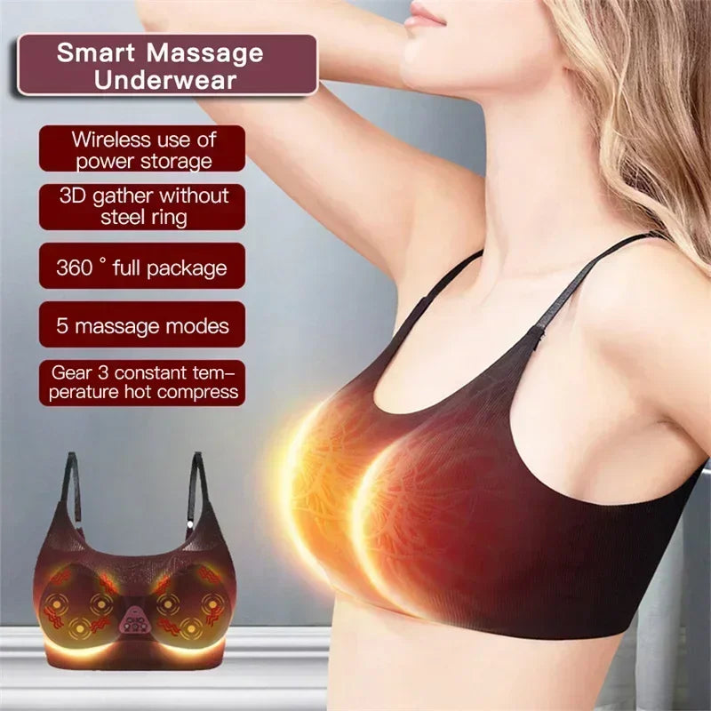 Electric Breast Massager with Heat and Vibration - Black Tidesmit Massage Chairs Tidesmit