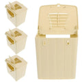 4pcs beige plastic bird breeding boxes for lovebirds, hanging incubation nests for safe, easy mating and nesting.