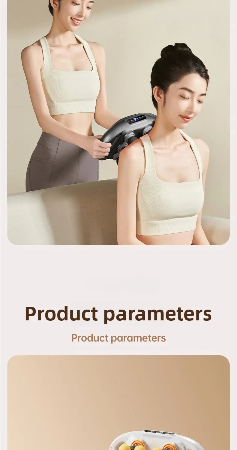 Deep Tissue Muscle Massager - 12-Head Percussion Back Therapy Tool Back Massage Instrument Tidesmit