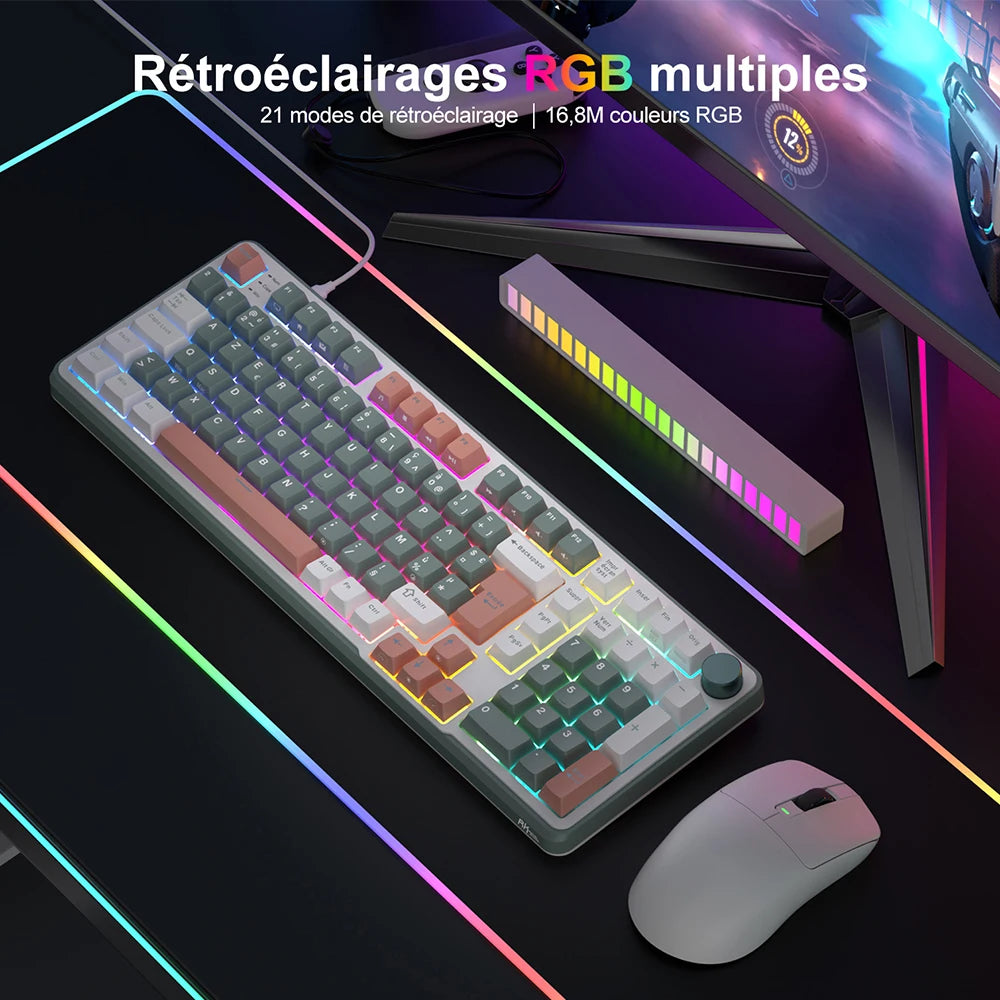 RK ROYAL KLUDGE RK C98 Magnetic Keyboard 0.01mm Rapid Trigg 8K SOCD/Rs 0.125ms PBT RGB Wired Mechanical Esports Gaming Keyboard