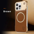 Magnetic Leather Aromatherapy Phone Case for iPhone 16 Pro - Slim Fit Brown A Tidesmit