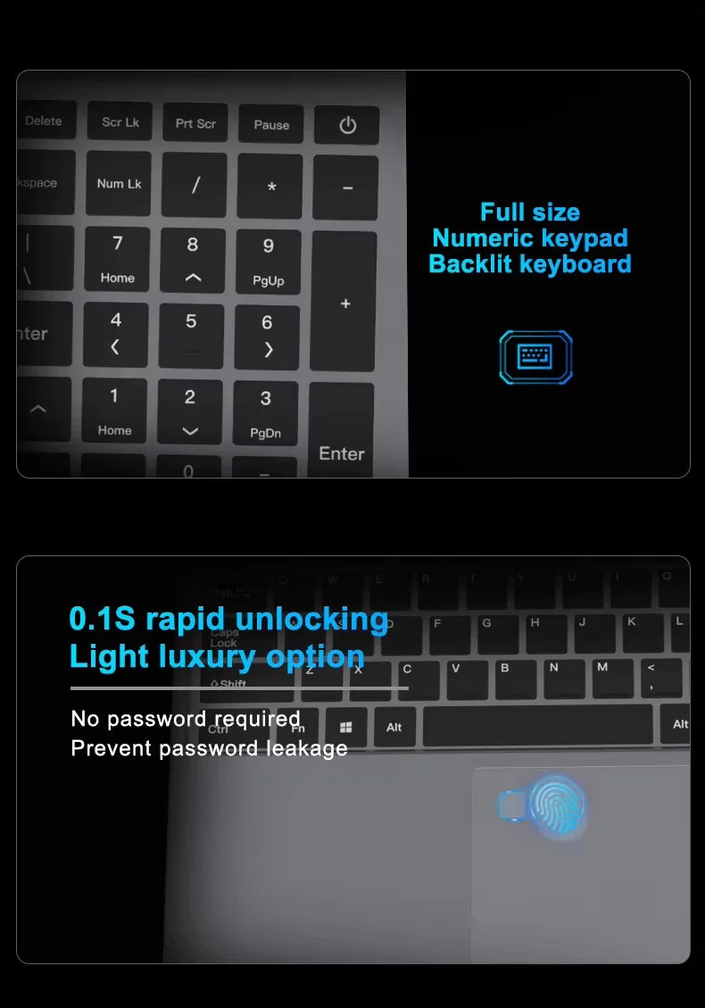 2026 Windows 11 Pro 15.6 inch Laptop Intel Core i9-10980HK Fingerprint UnIock Notebook 16GB RAM 1TB/2TB SSD Office game Laptops
