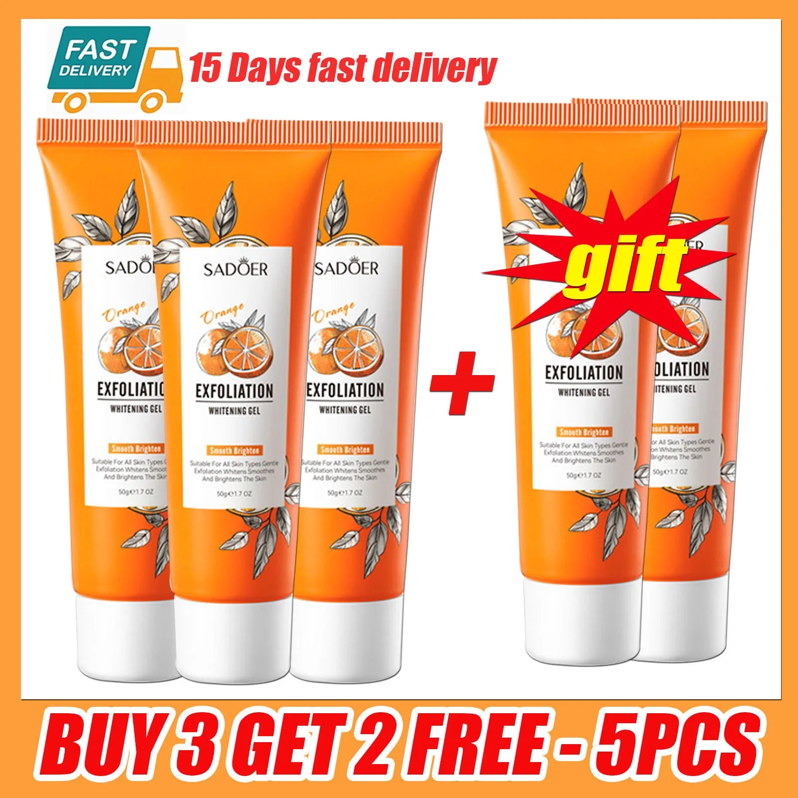 Orange Exfoliating Peeling Gel | Brightening Face Scrub | 50g Tidesmit Scrubs Treatments Buy 3 get 2-5pcs Tidesmit