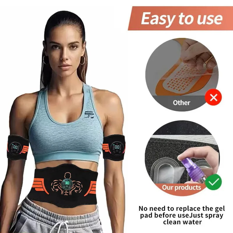 Abdominal Toning Belt EMS Muscle Stimulator for Effective Home Fitness Relaxation Treatment Tidesmit
