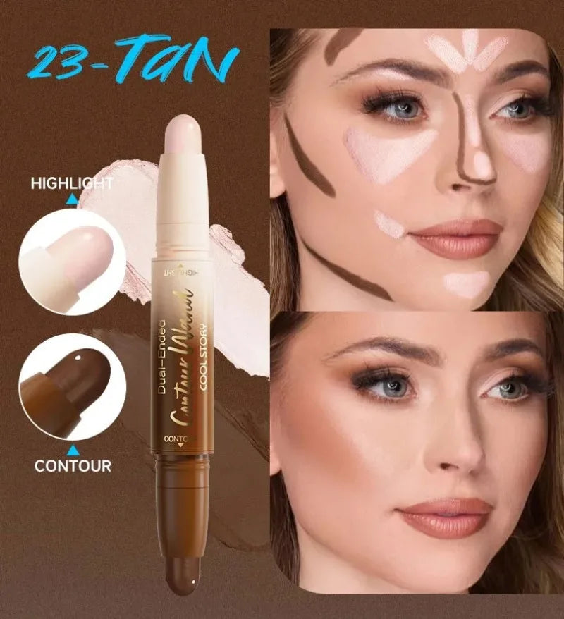 Tidesmit waterproof double-ended contour stick for sculpting and highlighting in face makeup application
