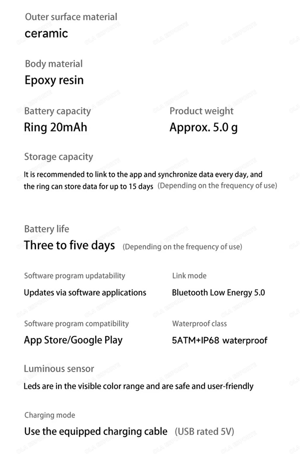 Smart Health Ring - Waterproof Fitness Tracker with Biometric Sensor Tidesmit
