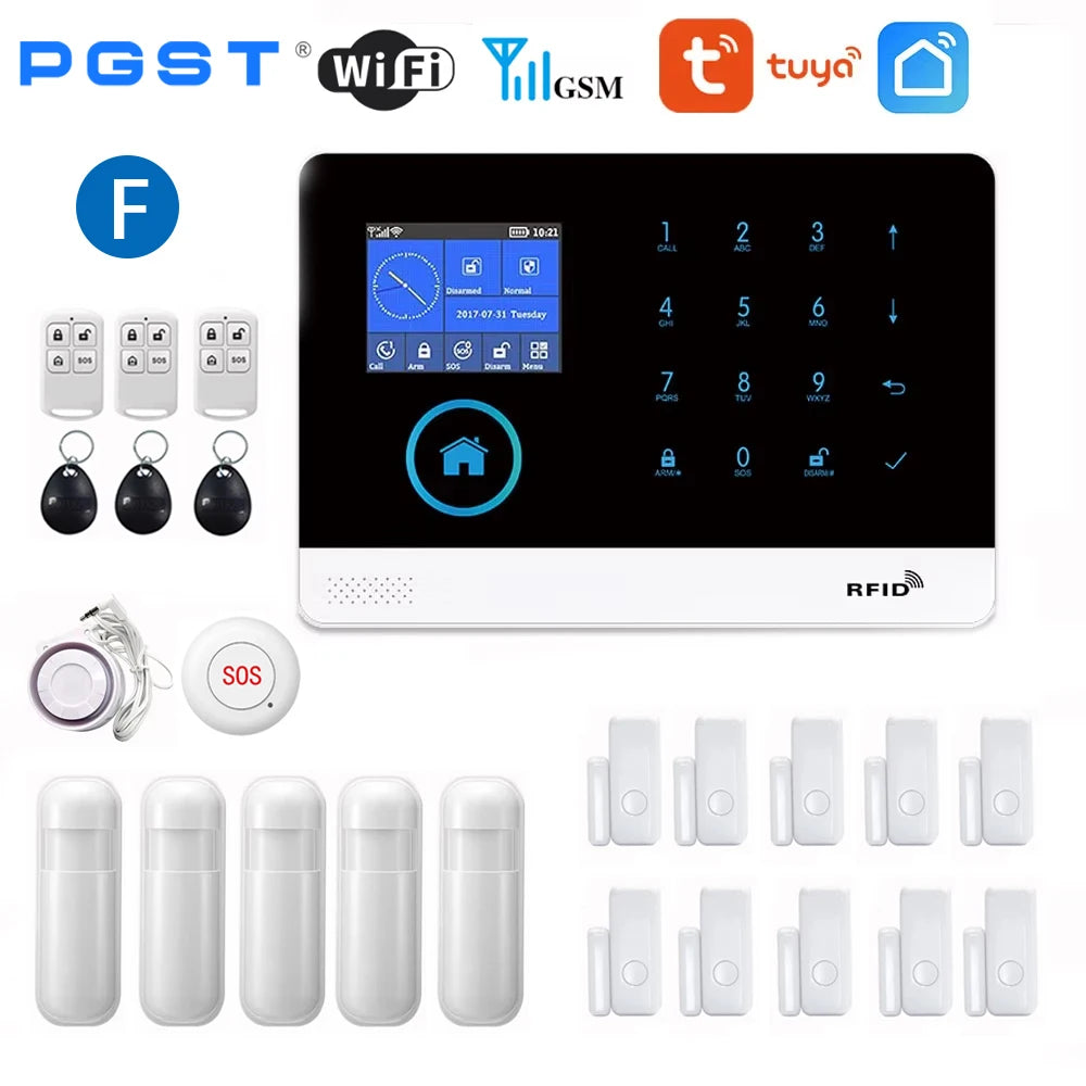 Wireless Home Alarm System with WiFi, Tuya App, and Smart Alerts F Eu plug Tidesmit
