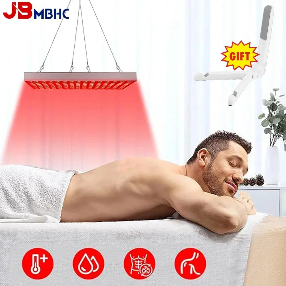 225-LED Red Light Therapy Panel 660nm & 850nm Professional Body & Facial Treatment for Anti-Aging Skin Rejuvenation Pain Relief