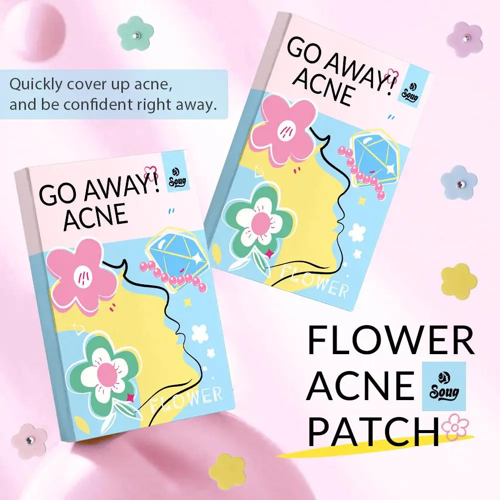 Multicolored Flower-shaped Hydrogel Acne Patch With Pearl/diamond