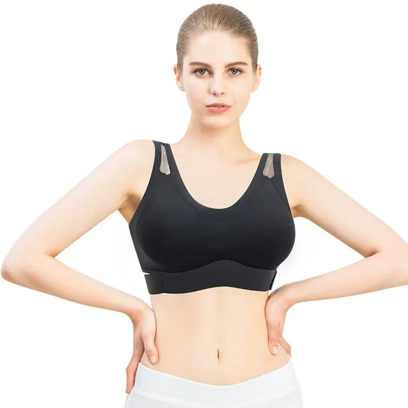 Electric Breast Massager Bra with 6 Vibration Heads - Black Relaxation Treatment Tidesmit