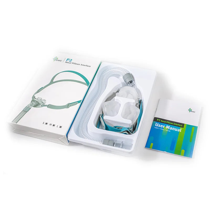 BMC PM2 CPAP Mask Nasal Pillows Mask with Headgear for CPAP Machine APAP BiPAP S/M/L 3 Sizes Silicone Cushions Apnea Nasal Mask