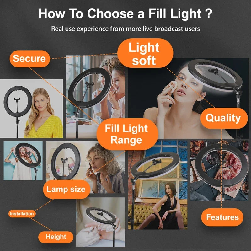 10 Inch LED Ring Light with Tripod for Professional Video Streaming Tidesmit