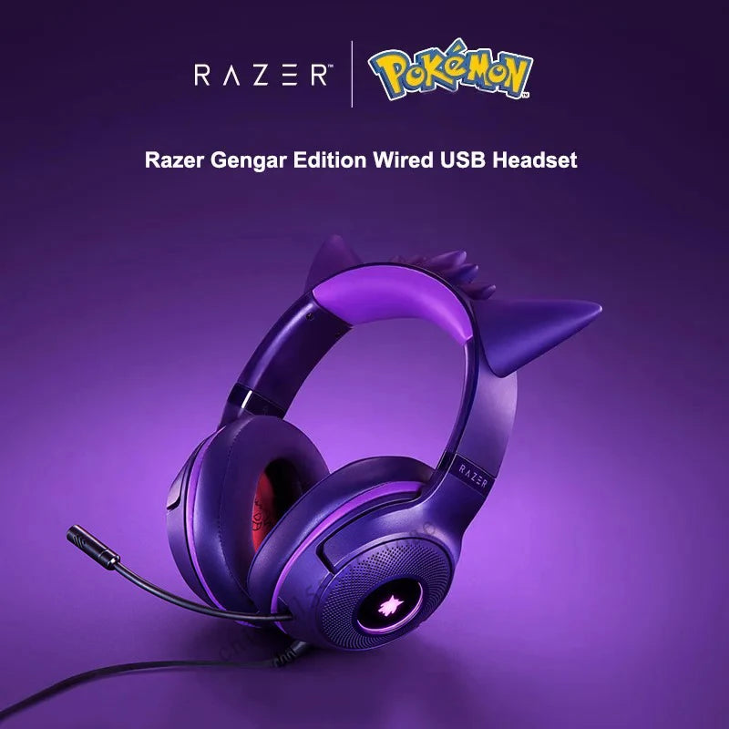Razer Gengar Kraken Kitty V2 RGB Wired Gaming Headset - Gengar Purple Gengar Headset Tidesmit