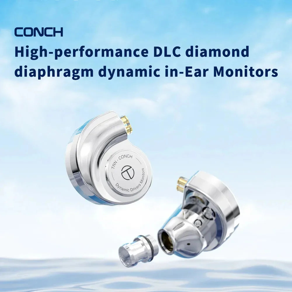 TRN Conch DLC Dynamic In-Ear Monitors with Hi-Res Audio by Tidesmit Tidesmit