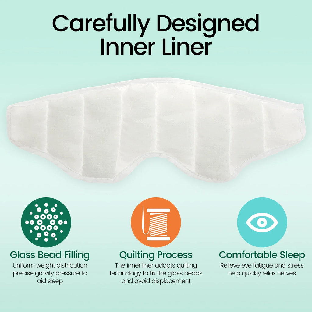 Weighted Eye Mask Soft Breathable Blackout Sleep Mask with Adjustable Sticky Strap Removable Weighted Eye Cover for Sleeping