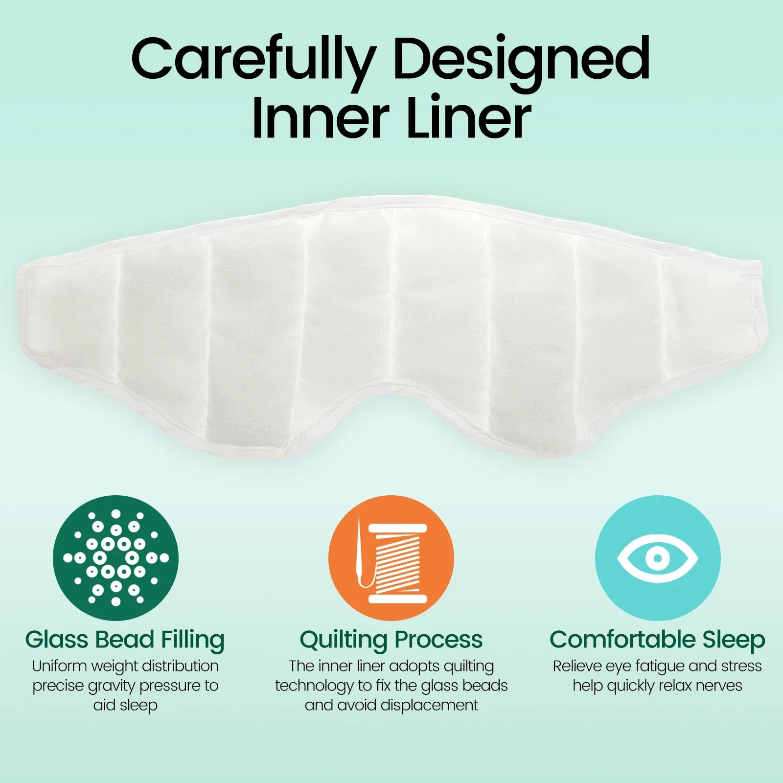 Weighted Eye Mask Soft Breathable Blackout Sleep Mask with Adjustable Sticky Strap Removable Weighted Eye Cover for Sleeping