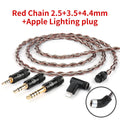 Silver Plated Replacement Earphone Cable - 3-Jack Kit Tidesmit 3jacks Light S PIN Tidesmit