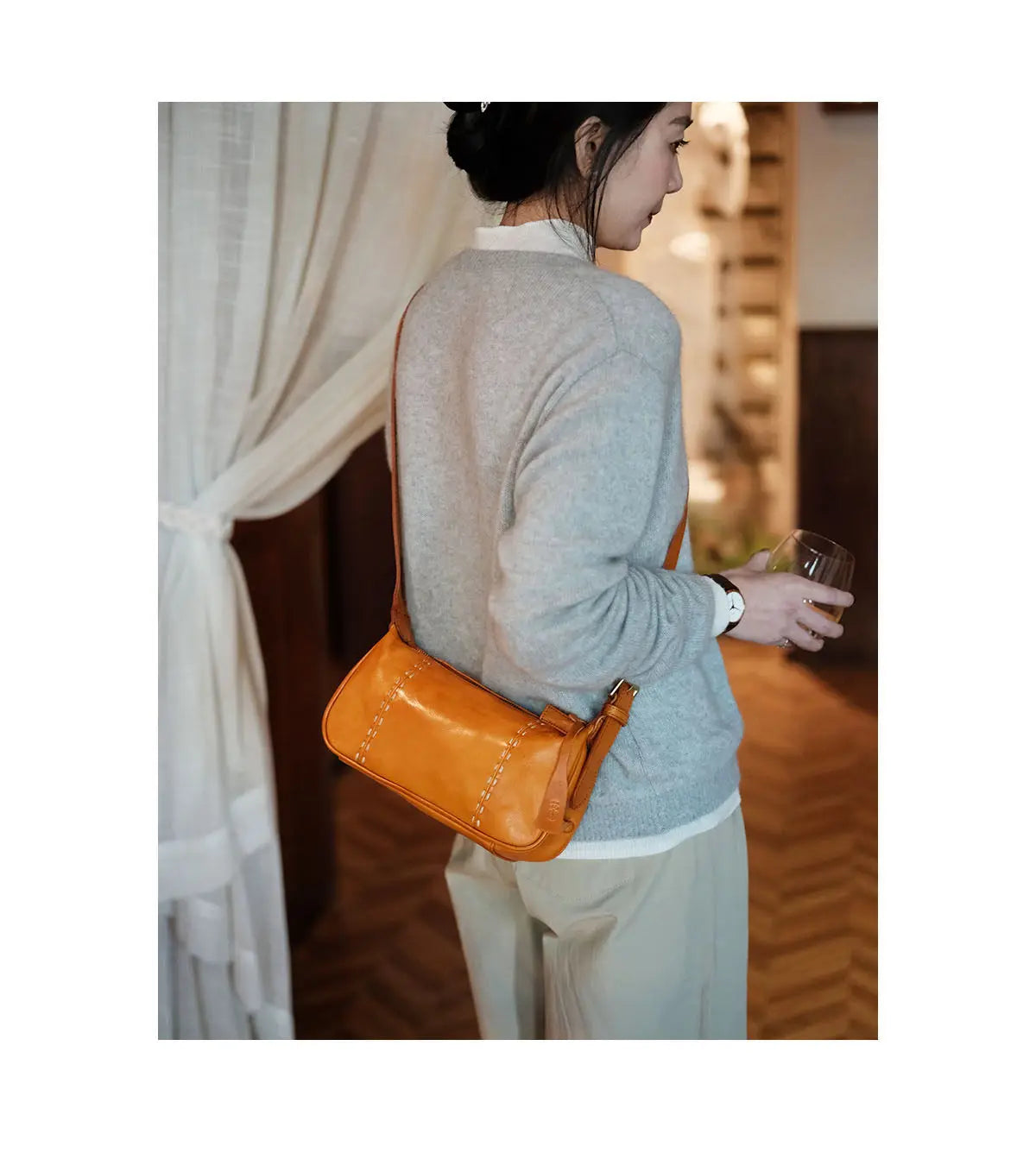 fashion party genuine leather stitching ladies crossbody bag organizers designers handmade real cow leather women shoulder bag