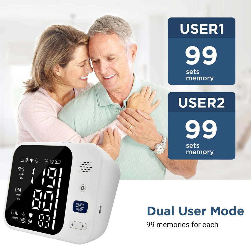 Pressure Tonometer Automatic Digital Arm Blood Pressure Meter Portable Upper Cuff Tensiometer Heart Rate Pulse Bp Monitor