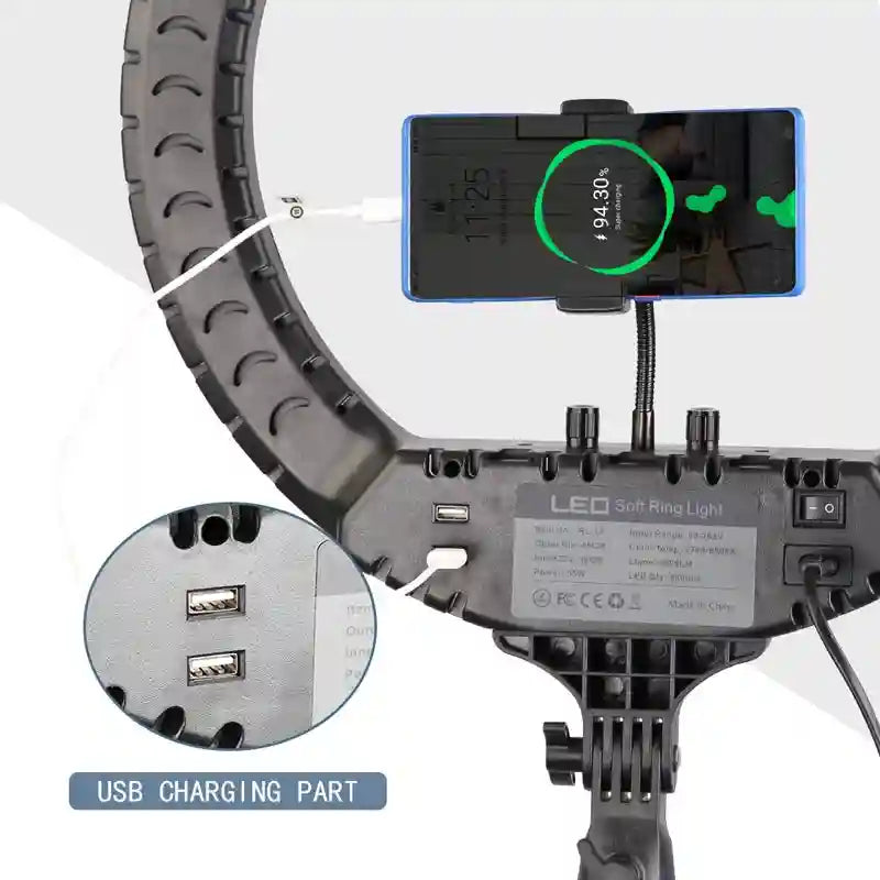 18 Inch LED Ring Light with Adjustable Tripod Stand for Content Creation Tidesmit