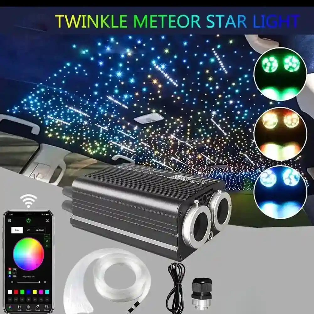 Fiber Optic Starry Sky Car Atmosphere Lamp - RGB LED Lighting Kit Tidesmit