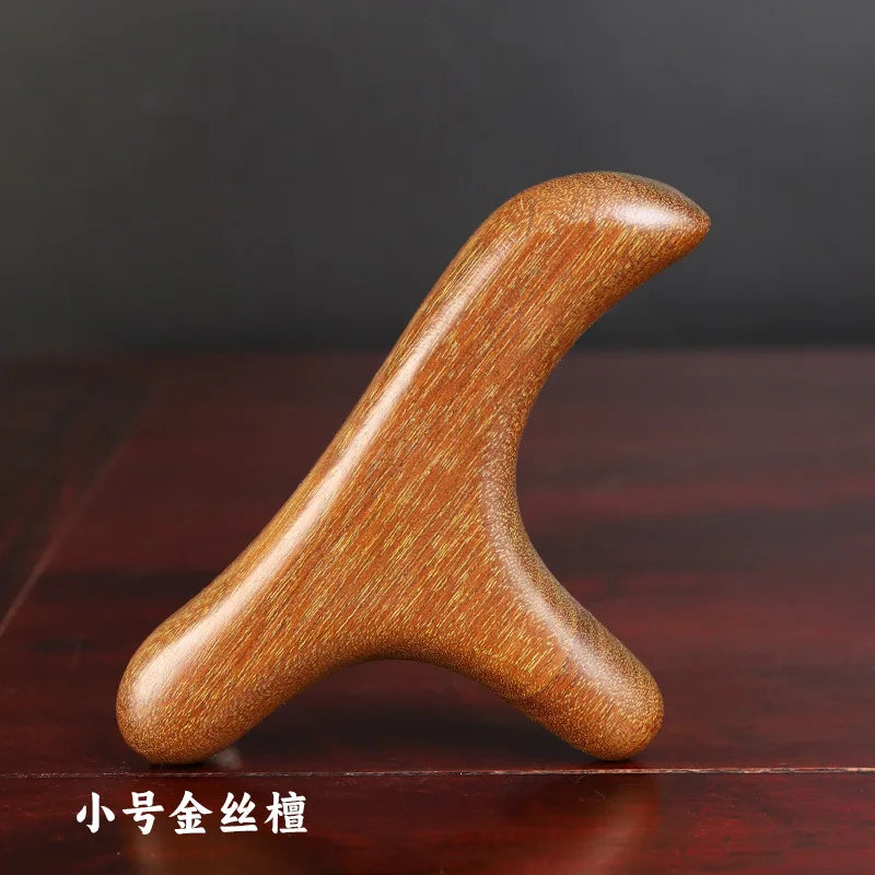 Sandalwood Gua Sha Tool for Back and Neck Muscle Relief by Tidesmit Back Massage Instrument Small-Brown Tidesmit