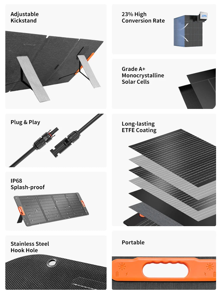 200W Foldable Solar Panel 400w 100w Portable for Outdoor Camping Power Generator Charging