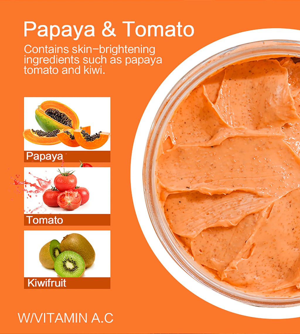 Papaya Tomato Body Scrub 250g | Natural Exfoliating Treatment by Tidesmit Scrubs Treatments Tidesmit