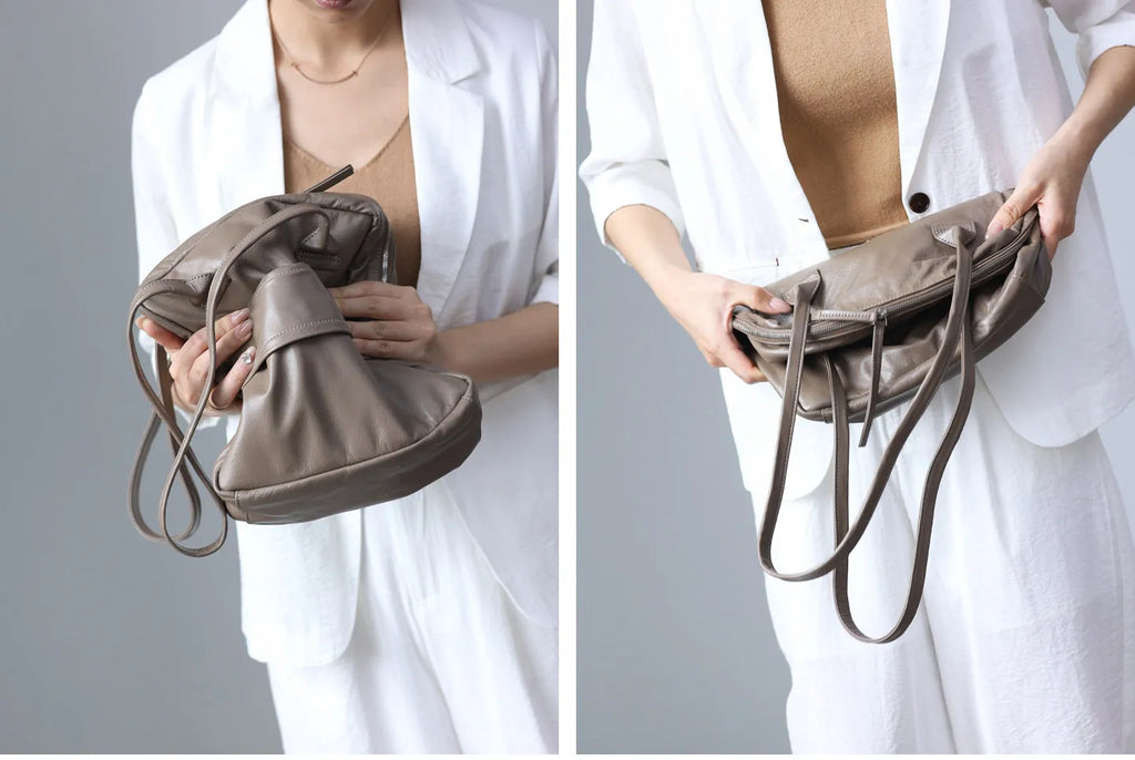 Soft Genuine Leather Women Single Shoudler Bags Small Size Zipper Tote Fashion Versatile Handbag Luxury Design