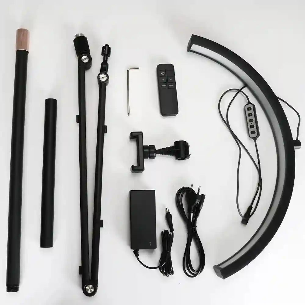 Half Moon LED Floor Light | Adjustable Beauty Lamp for Content Creators Tidesmit