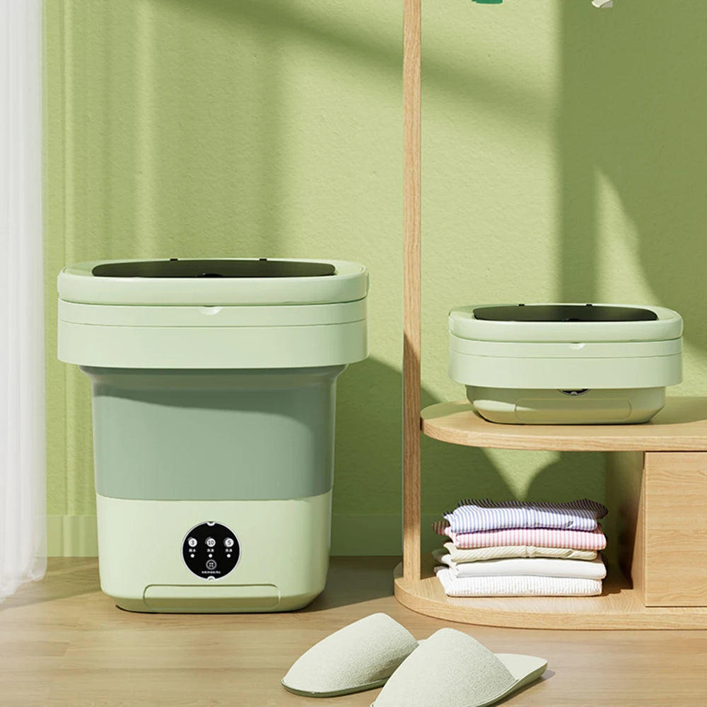 Tidesmit portable 11L and 6L mini washing machine with drain basket for travel, camping, and small apartment laundry.