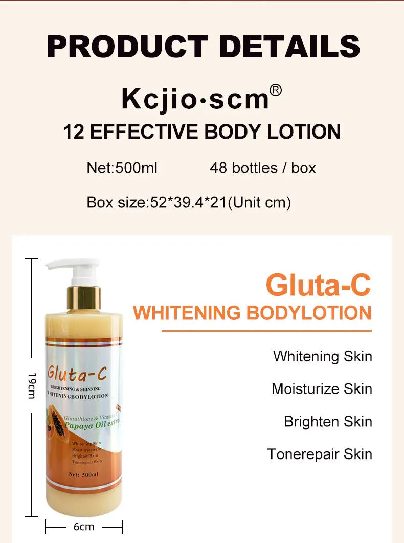 500ml Glutamate Body Cream Vitamin VC Moisturizing Lotion Skin Whitening Nicotinamide Anti Wrinkles Body Lotion
