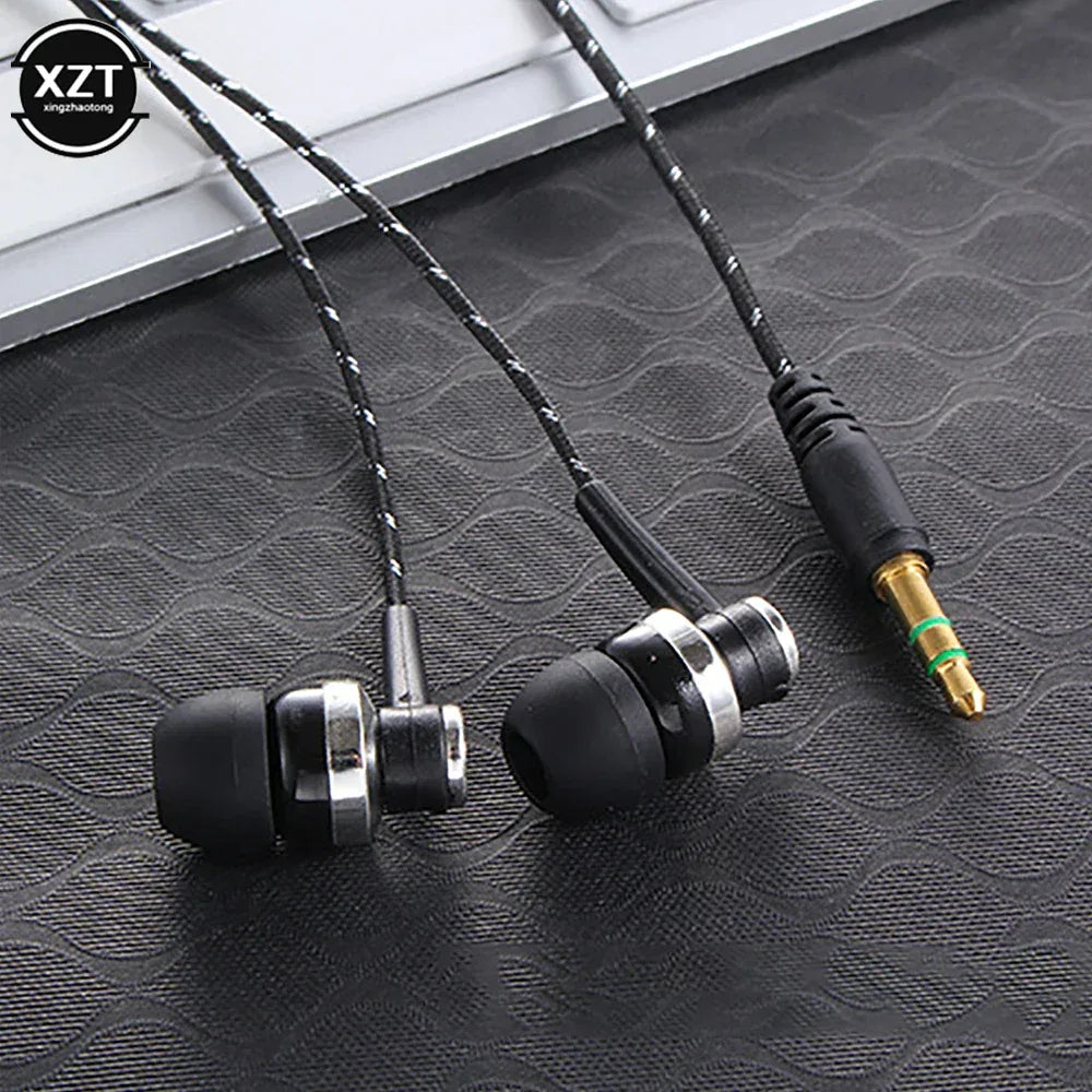 Wired In-Ear Headphones with Mic, Durable Nylon Cable | Tidesmit black Tidesmit