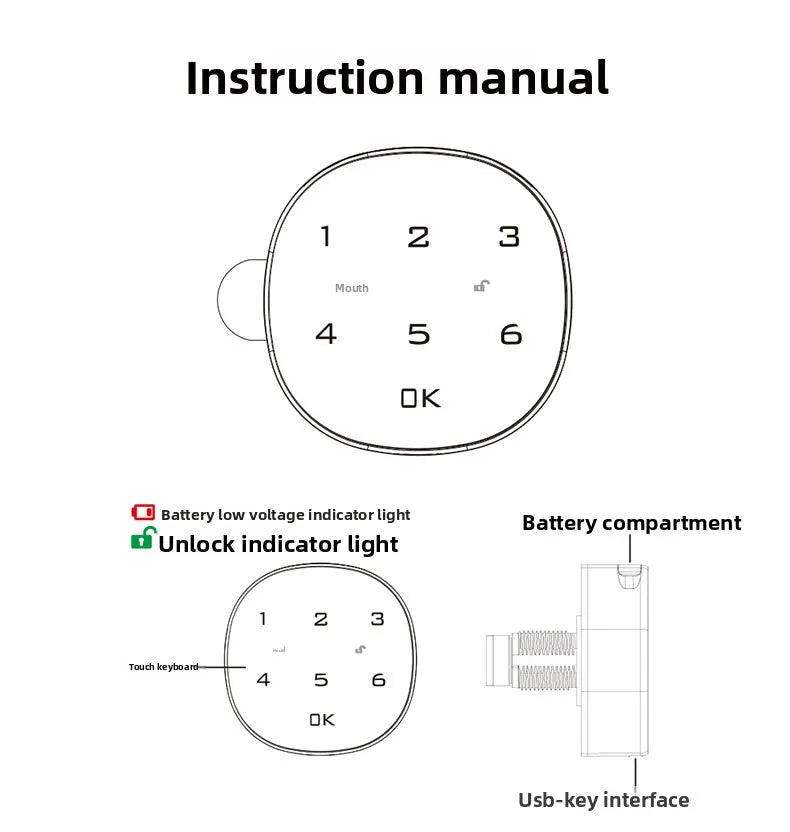 KOB Smart Cabinet Cam Lock - Remote Unlock Fingerprint Password Lock for Office Desk File Metal Cabinet Drawer