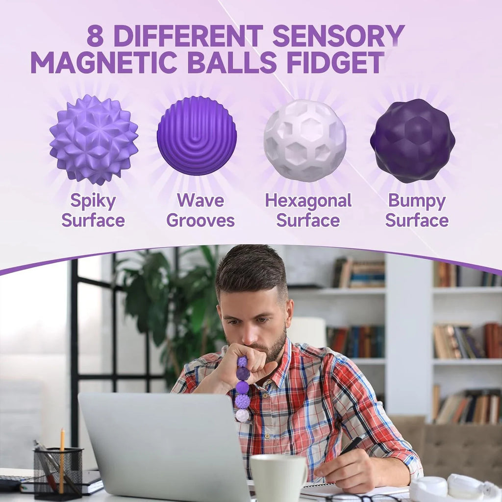 Magnetic Hand Massage Balls for Anxiety Relief - 8 Piece Set Body Shaping Massage Equipment Tidesmit