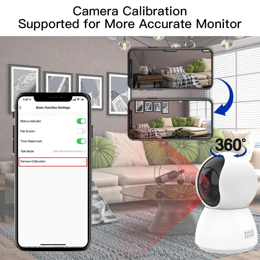 4MP 2K 400W Tuya Smart WiFi 355 IP Camera Indoor Wireless Surveillance Auto Tracking Human Home Security CCTV Baby Pet Monitor