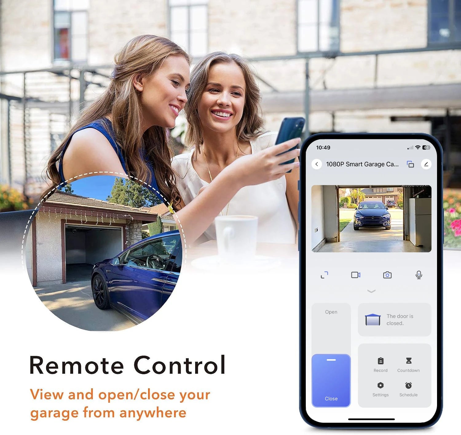 Tuya SmartLife WiFi Garage Door Opener with 3MP Camera Remote Control Two Way Audio Night Vision Recording Alexa Google Support