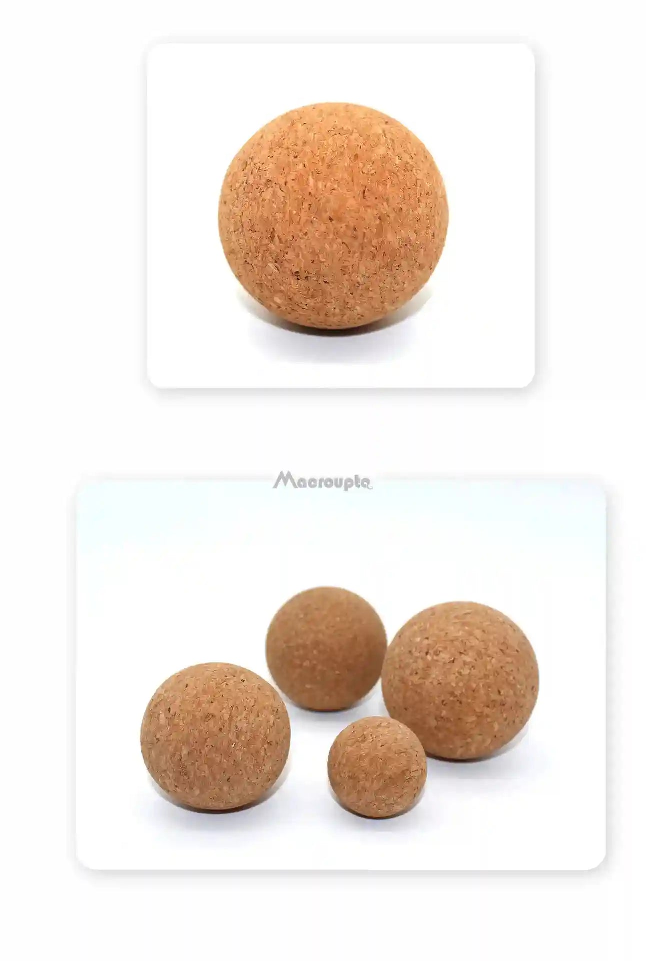 Cork Massage Ball for Deep Tissue Muscle Relief - 5cm, 6cm, 8cm Options Back Massage Instrument Tidesmit