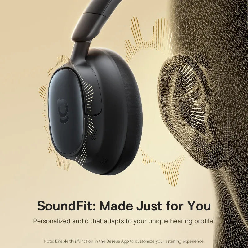 Tidesmit Wireless Noise Cancelling Headphones - 80H Playtime Hi-Res Audio Tidesmit